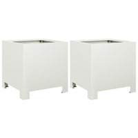 vidaXL Fioriere da Giardino 2 pz Bianche 30x30x30 cm in Acciaio