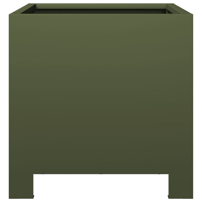 Fioriera da Giardino Verde Oliva 30x30x30 cm in Acciaio 851191