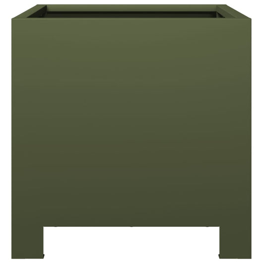 Vassoio per fioriera aiuola rialzata piante fiori terrazzo giardino olivo 30 x 30 x 30 cm verde acciaio 02_0038692