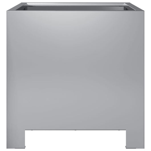 Fioriera aiuola rialzata vassoio piante fiori terrazza giardino 30 x 30 x 30 cm acciaio zincato Argento 02_0037490