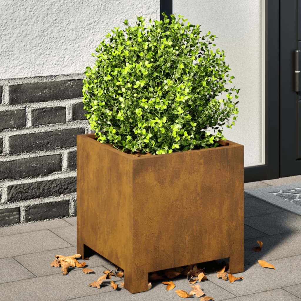 Fioriere da Giardino 2 pz 30x30x30 cm in Acciaio Corten 851198
