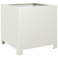 Fioriera da Giardino-Vaso da Esterno Bianca 40x40x40 cm in Acciaio 553446