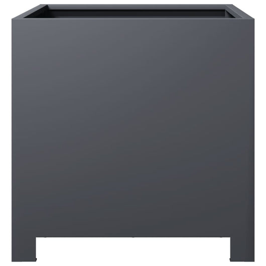 Fioriera aiuola rialzata vassoio piante fiori terrazzo giardino 40 x 40 x 40 cm acciaio antracite 02_0037538