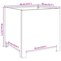 Vassoio per fioriera aiuola rialzata piante fiori terrazzo giardino 40 x 40 x 40 cm acciaio inox Argento 02_0037548