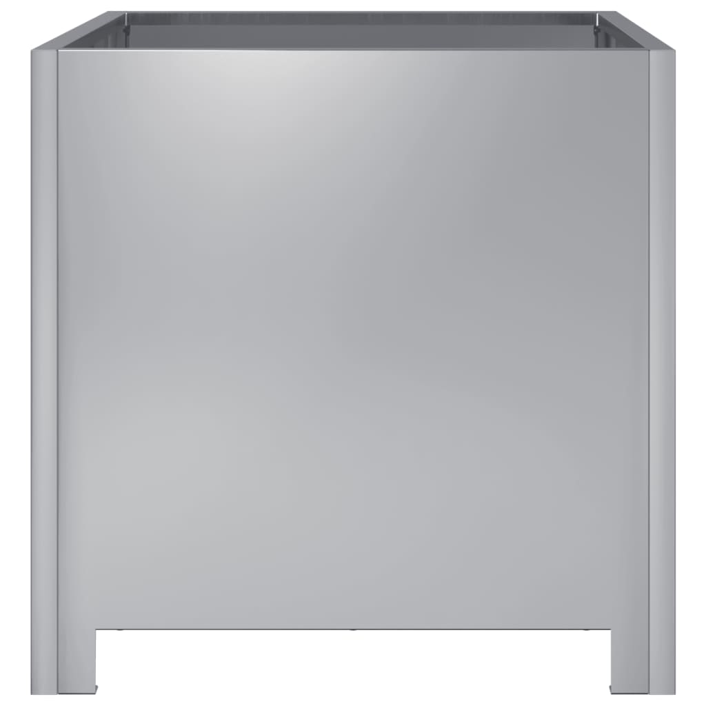 Vaso per fioriera aiuola rialzata piante fiori giardino terrazze set da 2 40 x 40 x 40 cm acciaio zincato argento 02_0038956