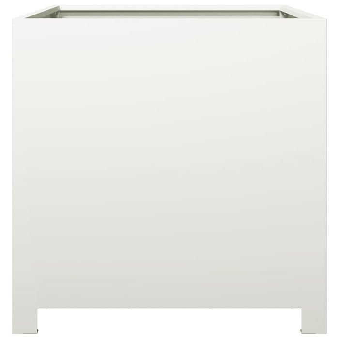 Fioriera aiuola rialzata vassoio piante fiori terrazzo giardino 50 x 50 x 50 cm acciaio bianco 02_0037653