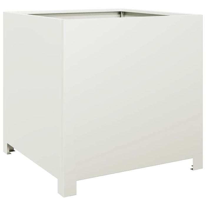 Fioriera da Giardino Bianca 50x50x50 cm in Acciaio