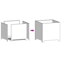 Fioriera aiuola rialzata vassoio piante fiori terrazzo giardino 50 x 50 x 50 cm acciaio bianco 02_0037653