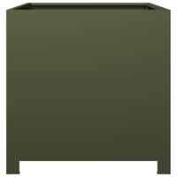 Fioriera da Giardino Verde Oliva 50x50x50 cm in Acciaio