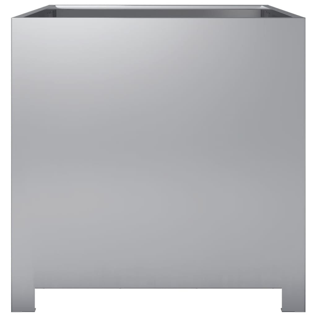 Fioriera aiuola rialzata vassoio piante fiori terrazzo giardino 50 x 50 x 50 cm acciaio zincato Argento 02_0037659