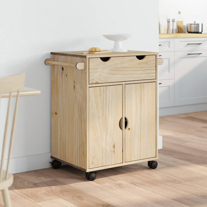 Carrello da Cucina OTTA 71x45x80 cm in Legno Massello di Pino 4013464