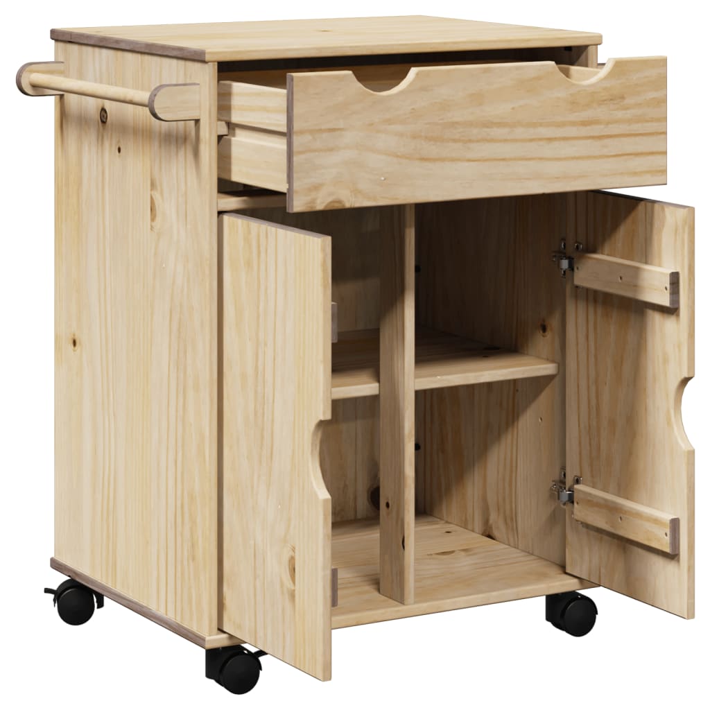 Carrello da Cucina OTTA 71x45x80 cm in Legno Massello di Pino 4013464