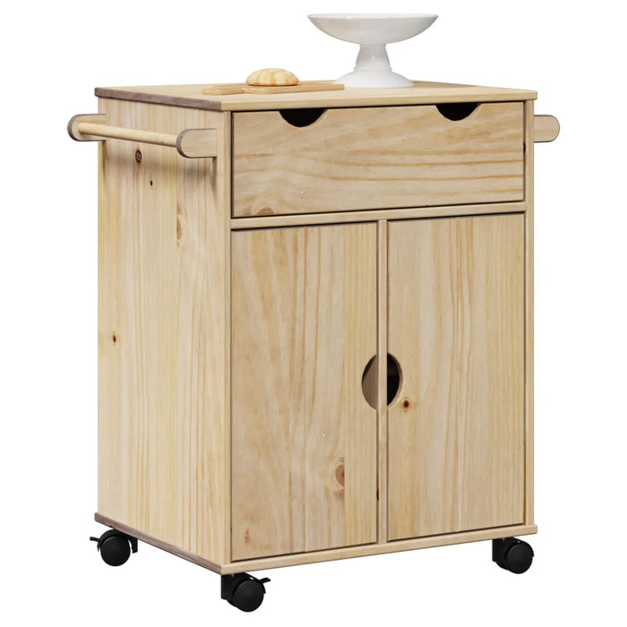 Carrello da Cucina OTTA 71x45x80 cm in Legno Massello di Pino 4013464