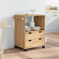 Carrello da Cucina-Scaffale per Cucina OTTA 59x45x80 cm in Legno Massello di Pino
