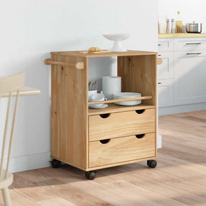 Carrello da Cucina OTTA 59x45x80 cm in Legno Massello di Pino 4013465