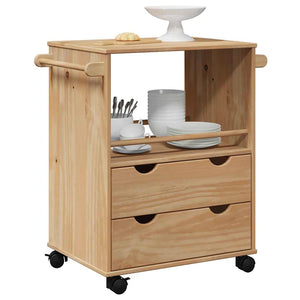 vidaXL Carrello da Cucina OTTA 59x45x80 cm in Legno Massello di Pino