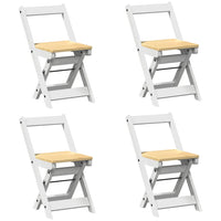 Sedie da Pranzo Pieghevoli 4 pz Corona Bianche in Legno di Pino 4013436