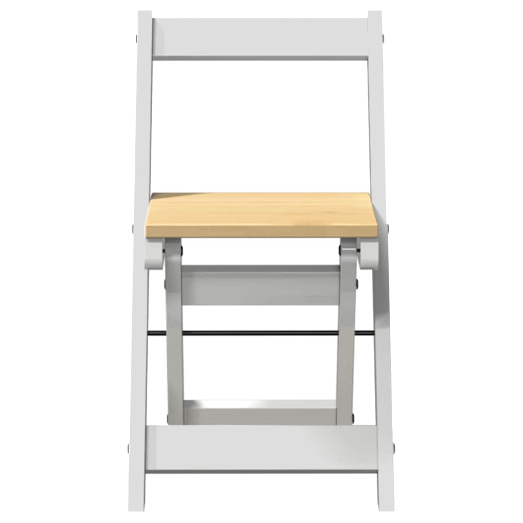 Sedie da Pranzo Pieghevoli 4 pz Corona Bianche in Legno di Pino 4013436