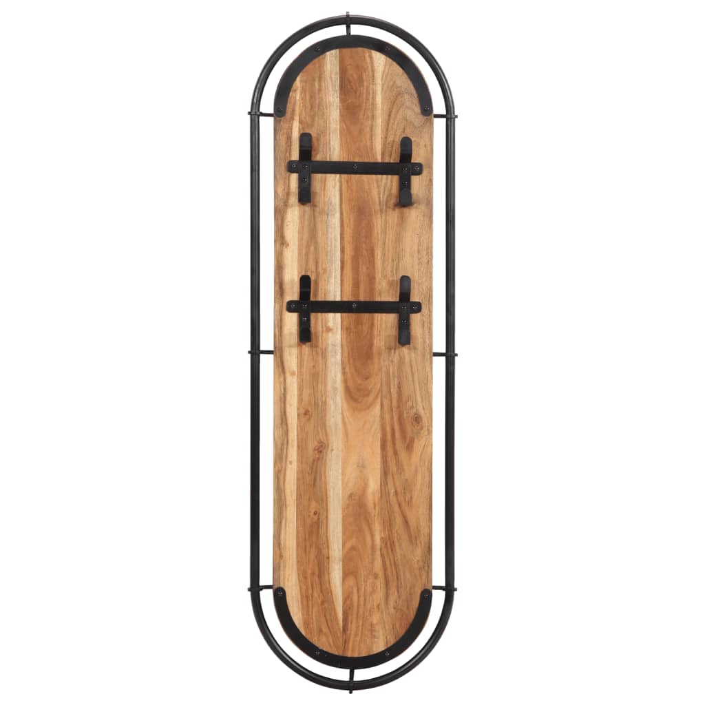 Appendiabiti da Parete con 4 Ganci 2pz Legno Massello Acacia