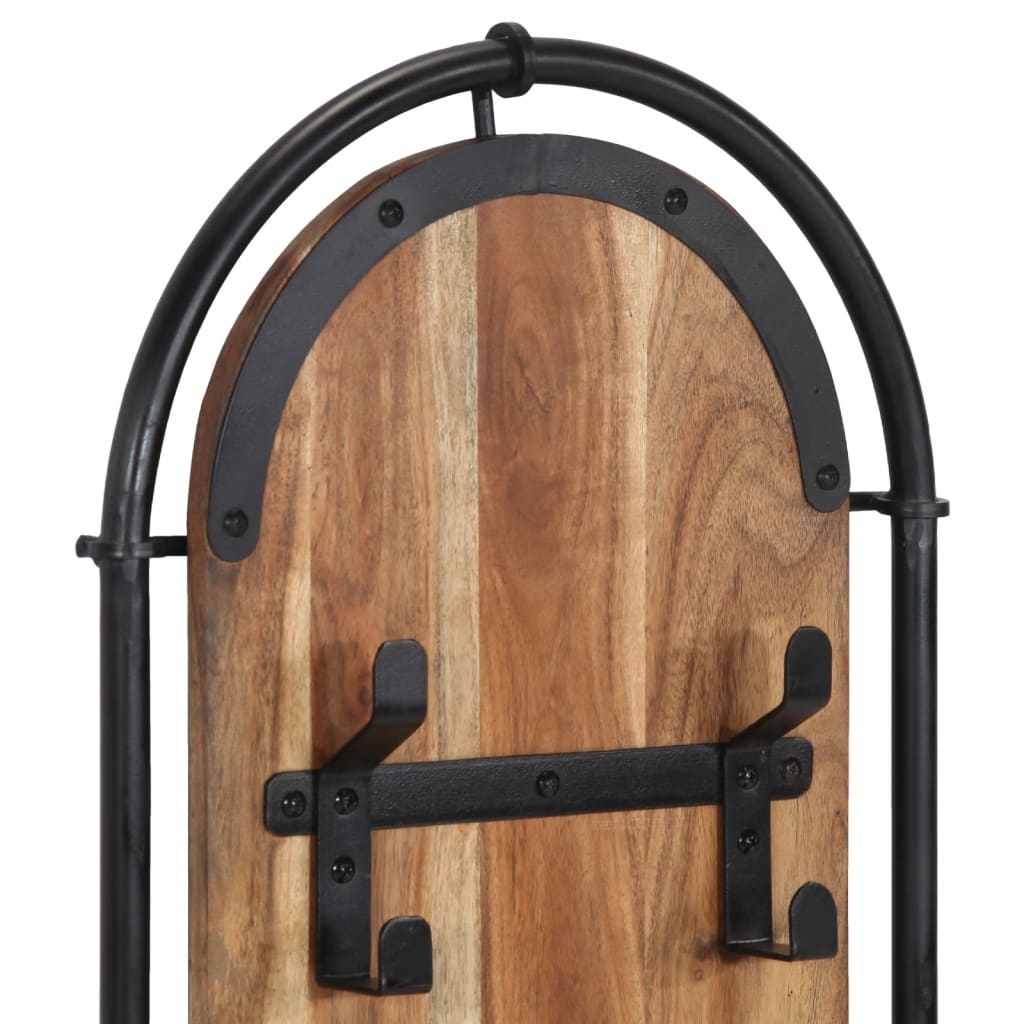 Appendiabiti da Parete con 4 Ganci 2pz Legno Massello Acacia 4013504