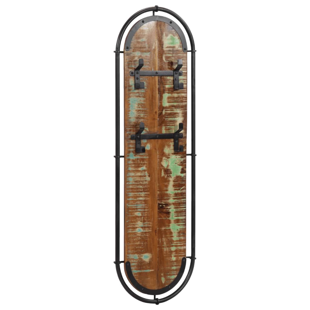 Appendiabiti da Parete con 4 Ganci 2pz Legno Massello Recupero 4013505