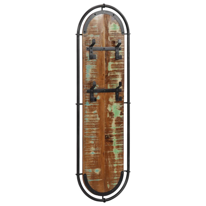 Appendiabiti da Parete con 4 Ganci 2pz Legno Massello Recupero 4013505