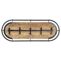 Appendiabiti da Parete con 5 Ganci in Legno Massello di Mango 4013506