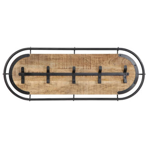 Appendiabiti da Parete con 5 Ganci in Legno Massello di Mango 4013506