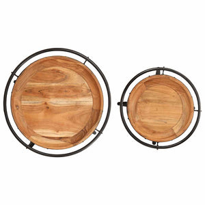 vidaXL Set Tavolino 2 pz in Legno Massello di Acacia