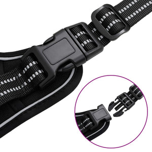 Pettorina per cani con strisce riflettenti regolabili S Nero 02_0042315