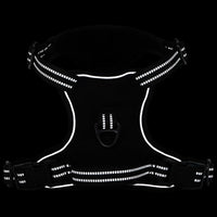 Pettorina per Cani con Strisce Riflettenti Regolabile Nera M