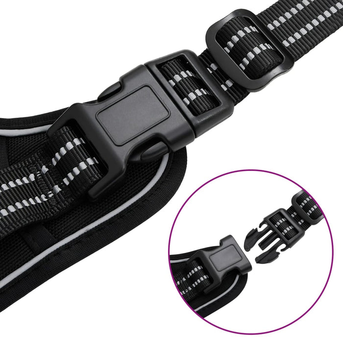 Pettorina per cani con strisce riflettenti regolabili m Nero 02_0042312