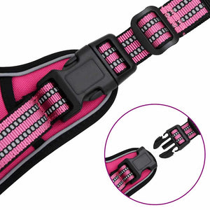 Pettorina per Cani con Strisce Riflettenti Regolabile Rosa M 4013369