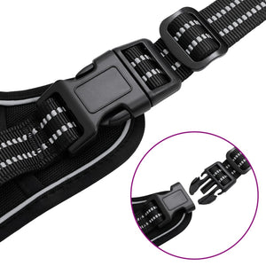 Pettorina per Cani con Strisce Riflettenti Regolabile Nera L 4013370