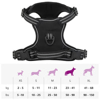 Pettorina per cani con strisce riflettenti regolabili L Nero 02_0042308