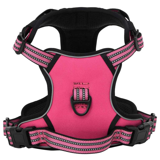 Pettorina per Cani con Strisce Riflettenti Regolabile Rosa L 4013374