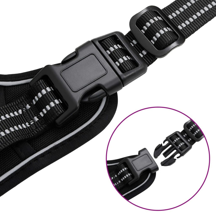 vidaXL Pettorina per Cani con Strisce Riflettenti Regolabile Nera XL