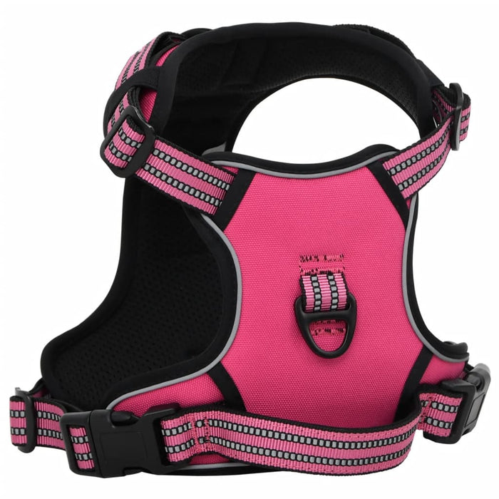 Pettorina per Cani con Strisce Riflettenti Regolabile Rosa XL