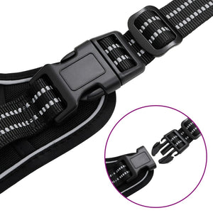 vidaXL Pettorina per Cani con Guinzaglio e Collare Regolabile Nero S