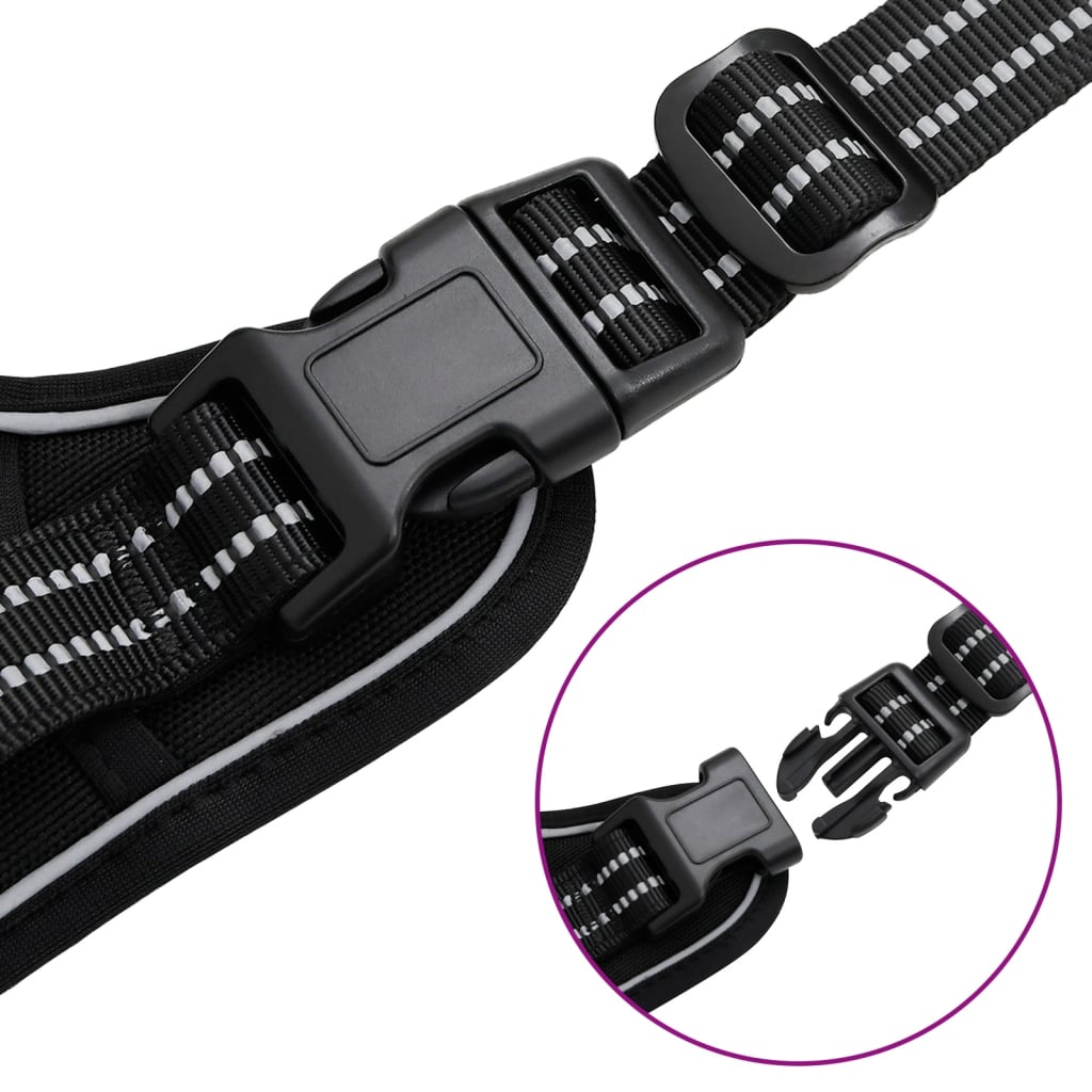 Pettorina per cani con guinzaglio e collare regolabile S Nero 02_0042330