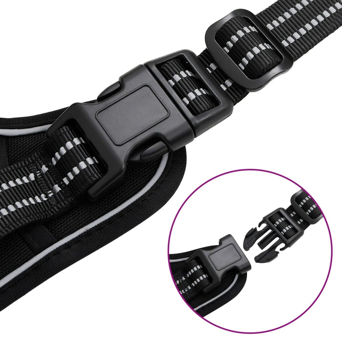 Pettorina per cani con guinzaglio e collare regolabile S Nero 02_0042330