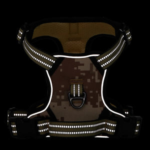 Pettorina Cani Guinzaglio Collare Regolabile Marrone Mimetico L