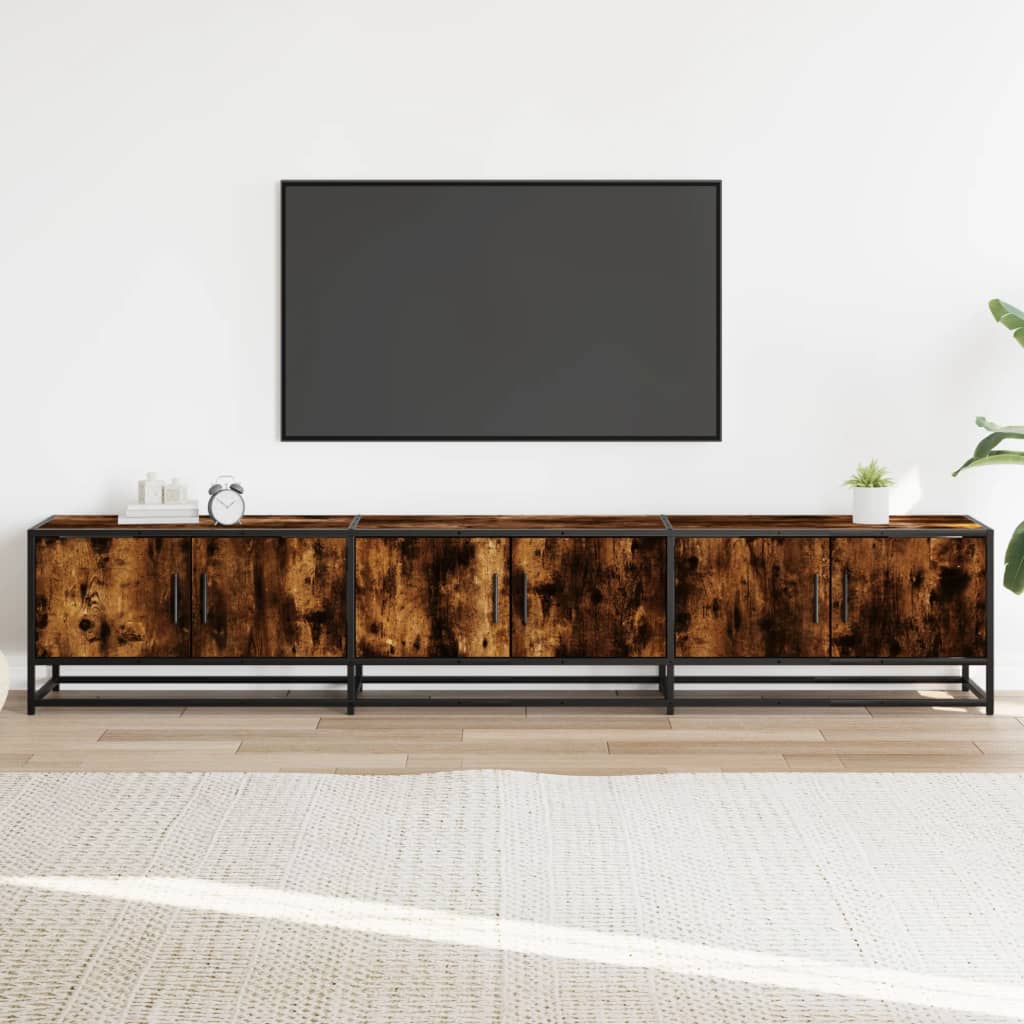 Mobile TV-Credenza per TV-Console TV Rovere Fumo 210x35x41 cm in Truciolato 446053