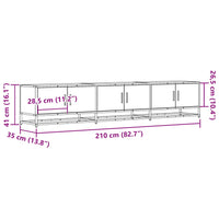 Mobile TV Rovere Fumo 210x35x41 cm in Truciolato 3300792