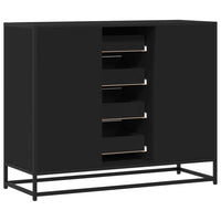 vidaXL Credenza Nera 92x35x76 cm in Legno Multistrato