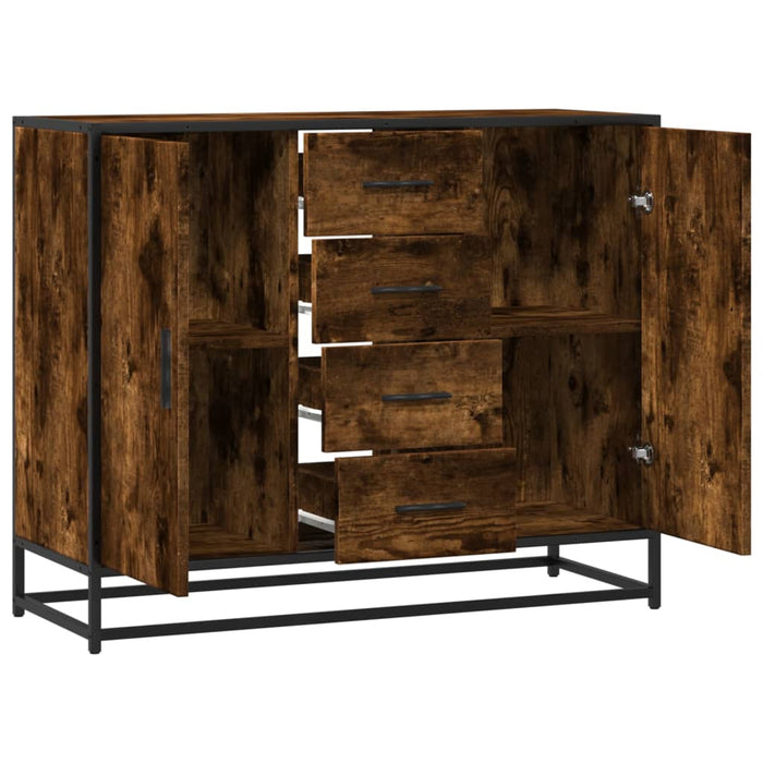vidaXL Credenza Rovere Fumo 92x35x76 cm in Legno Multistrato