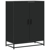 Scarpiera Nera 75x38x97,5 cm in Truciolato e Metallo 3300865