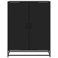 Scarpiera Nera 75x38x97,5 cm in Truciolato e Metallo 3300865