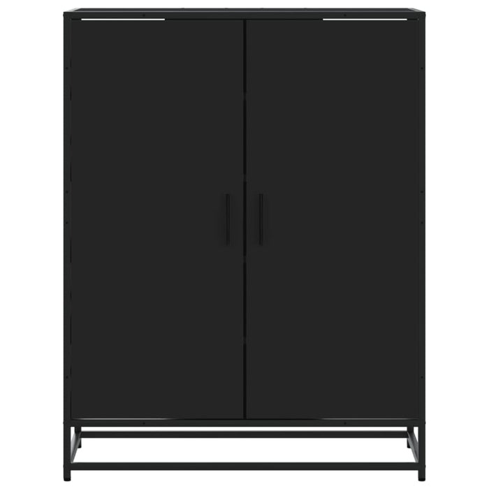 Scarpiera Nera 75x38x97,5 cm in Truciolato e Metallo 3300865