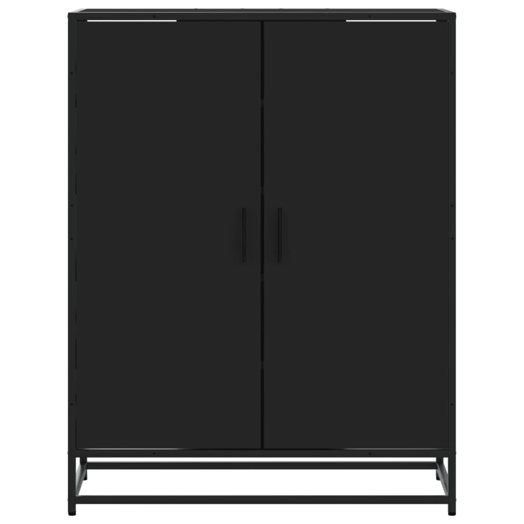 Scarpiera Nera 75x38x97,5 cm in Truciolato e Metallo 3300865